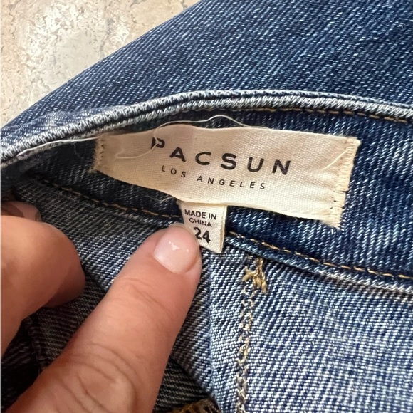 PacSun Scalloped Bottom Denim Mini Skirt Size 0 - Picture 4 of 4